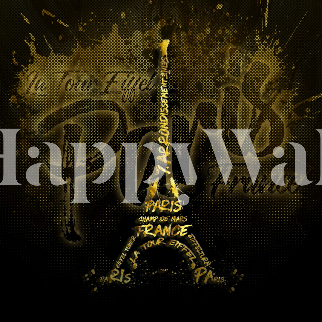 Eiffel Tower tapet i ett modernt rum