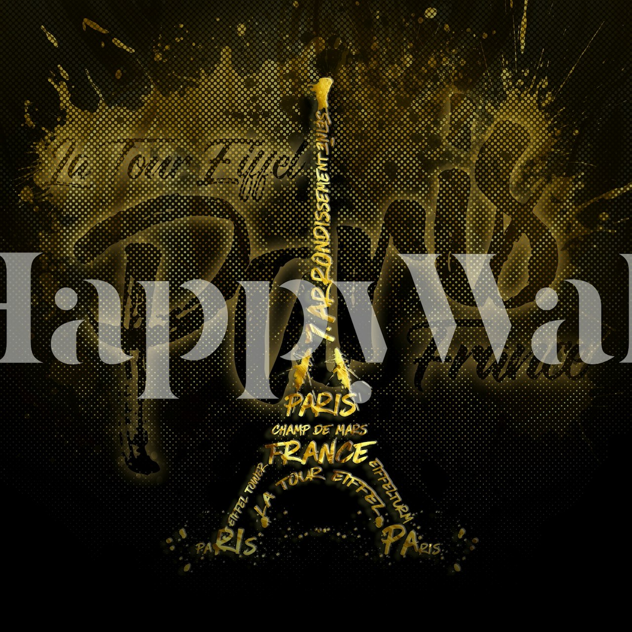 Eiffel Tower wallpaper in a modern room