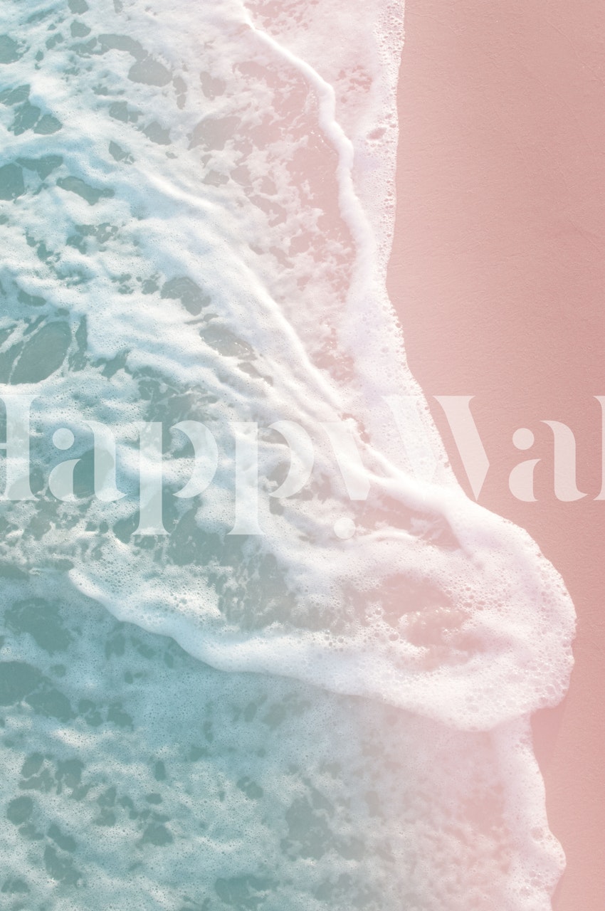 Light pink and mint ocean wave abstract wallpaper