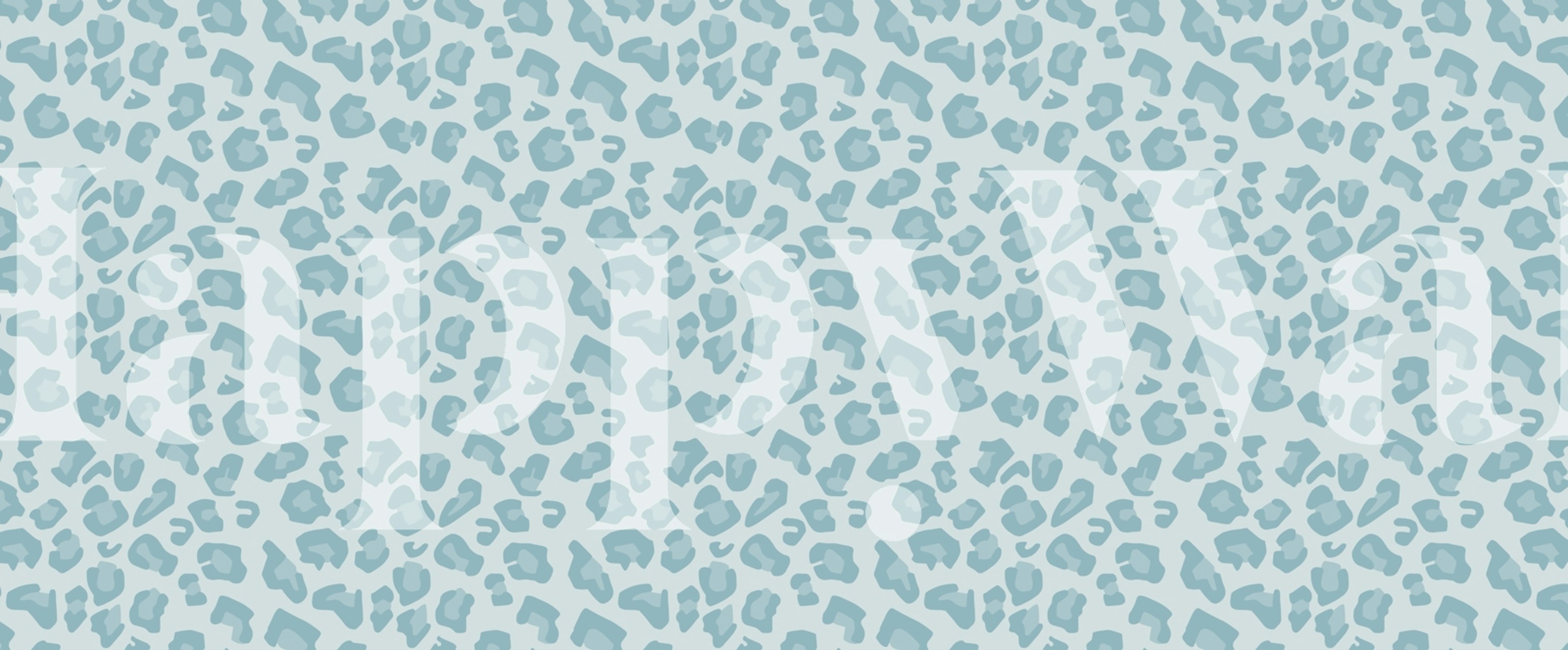 Leopard Animal Print Pale Aqua Wall Mural