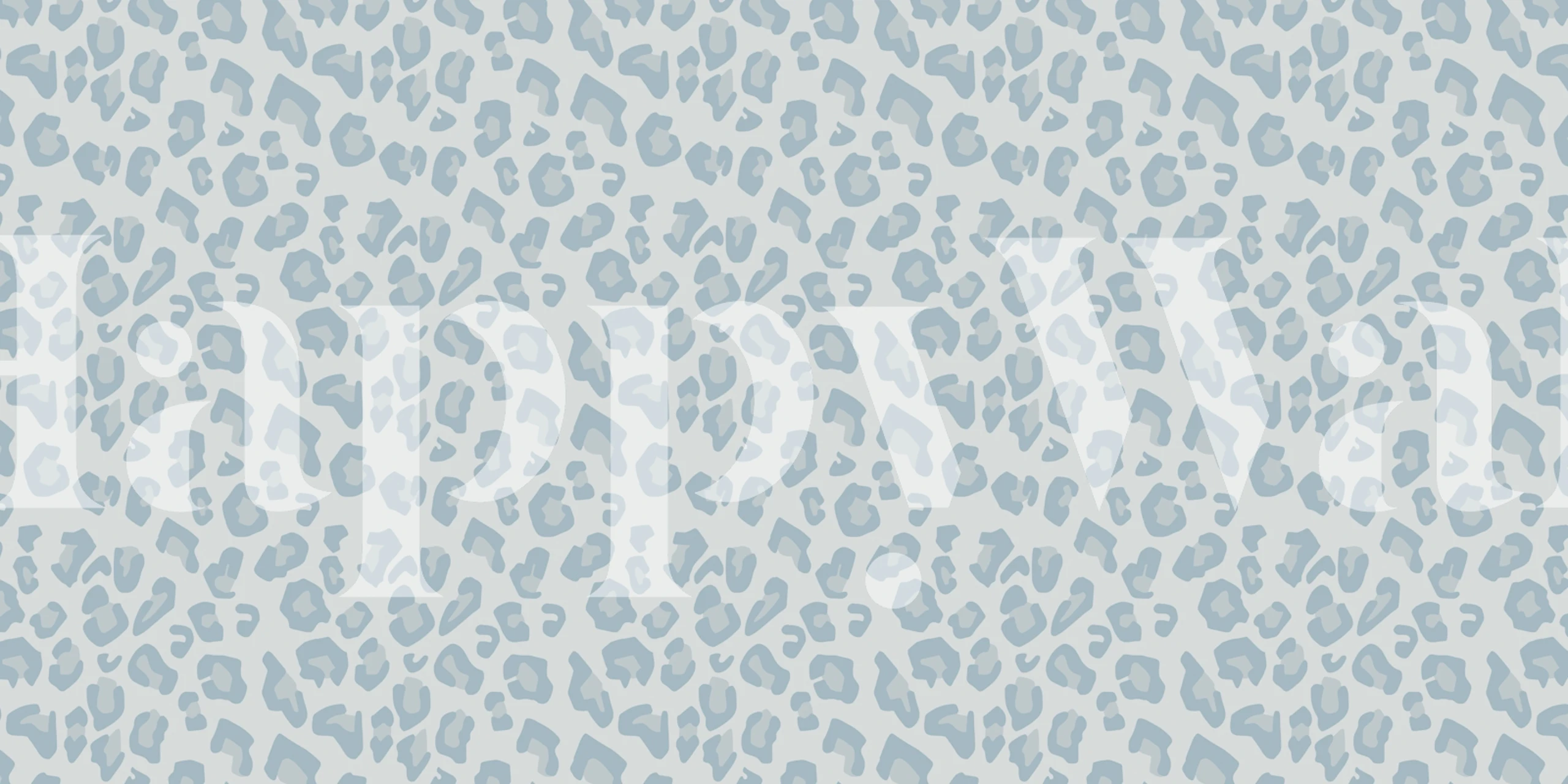 Leopard Animal Print Pale Aqua Wall Mural
