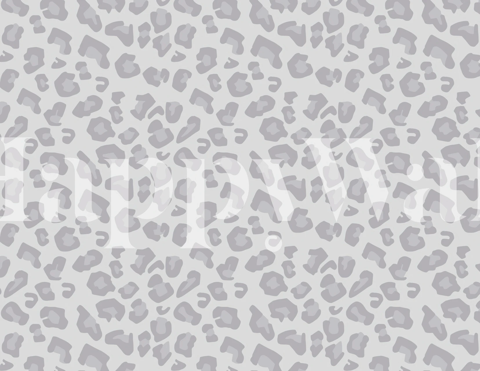 Mural de parede moderno com estampa de leopardo cinza pálido e um design sutil e sofisticado