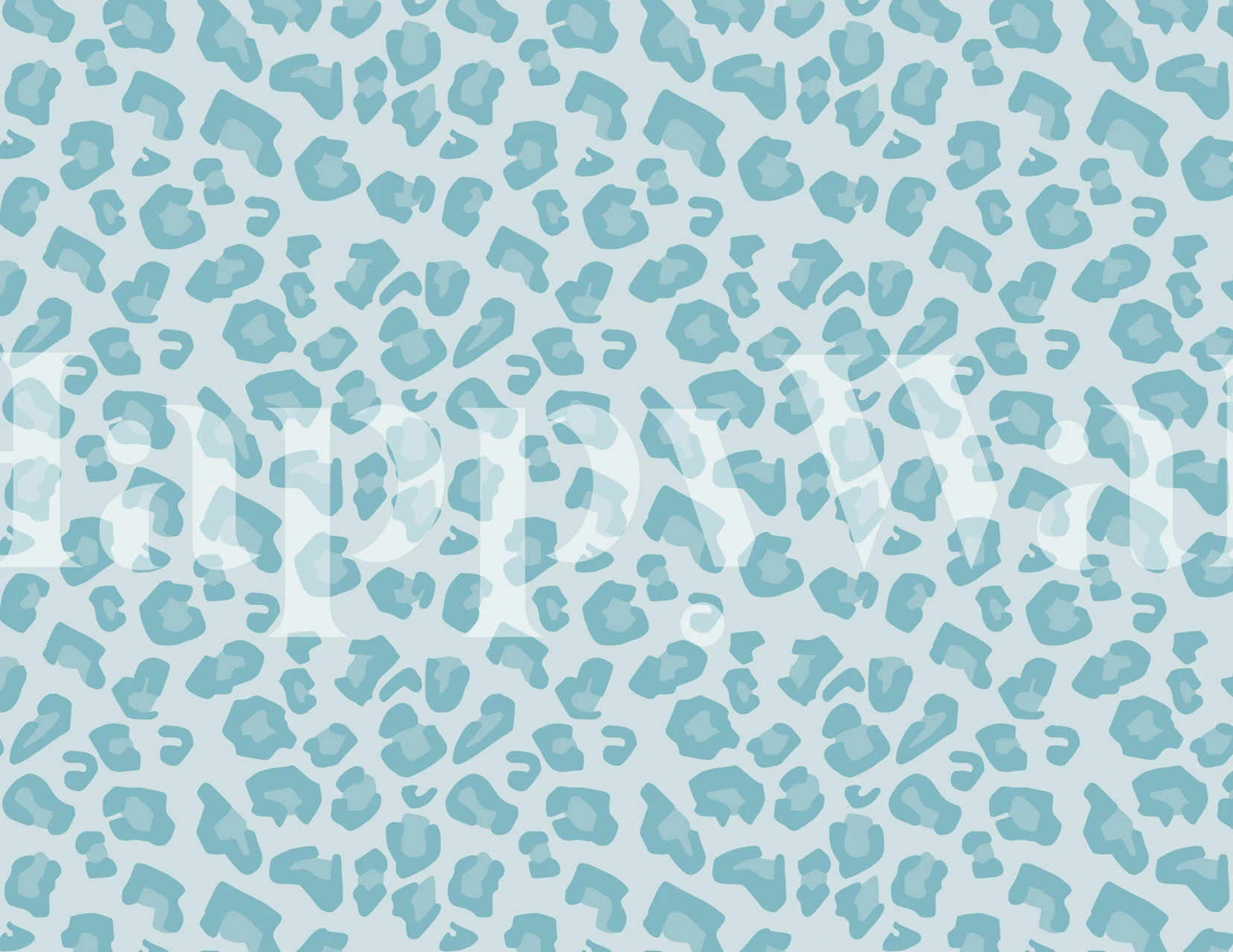 Chic pale aqua leopard print wall mural