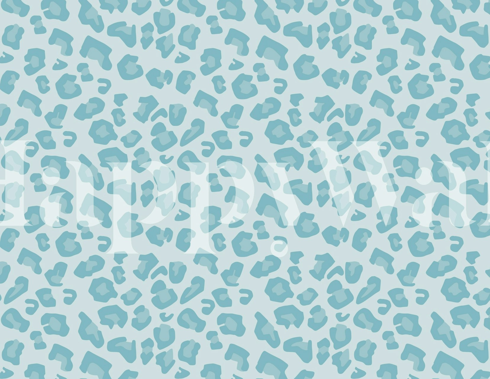 Chic pale aqua leopard print wall mural