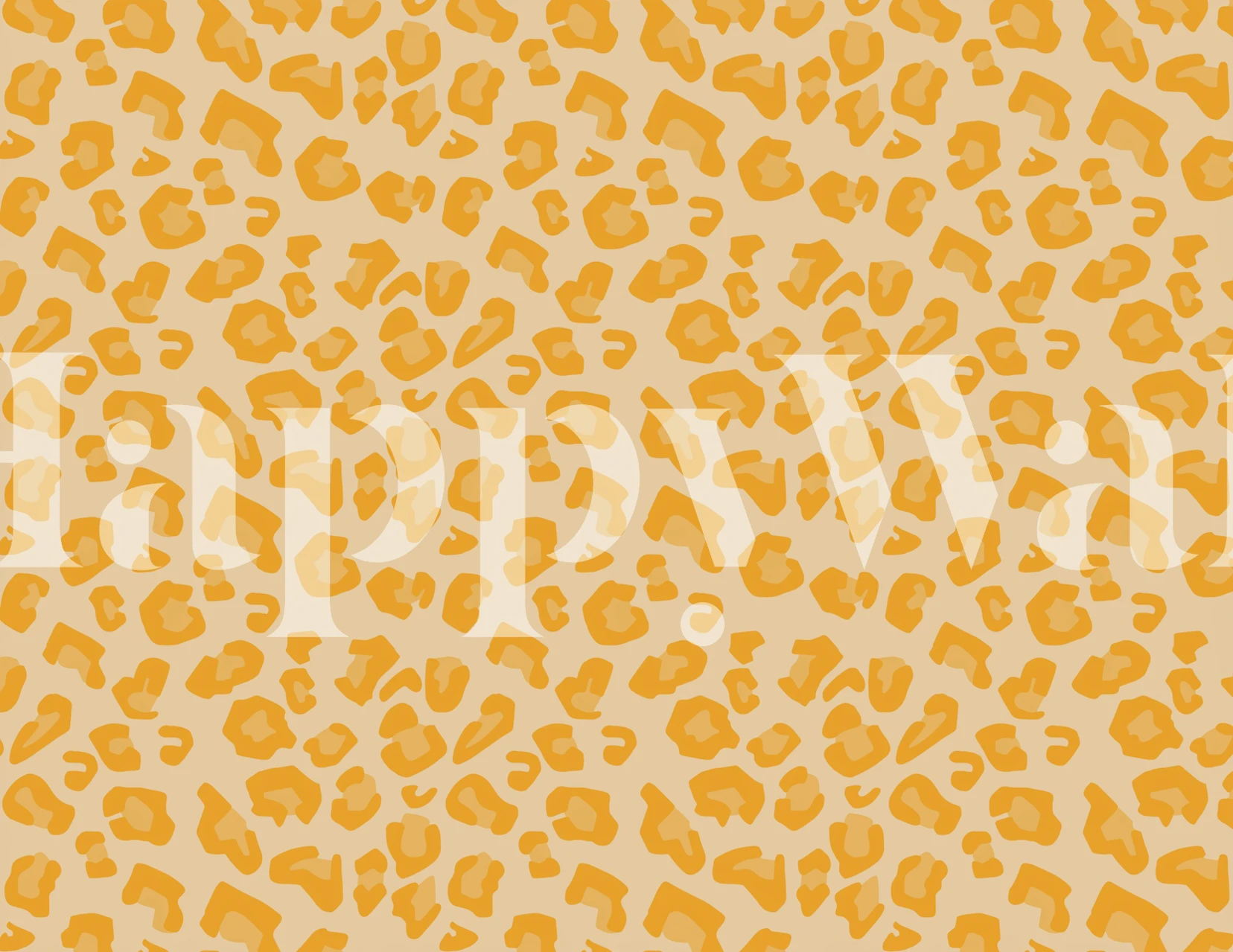Yellow leopard print pattern wallpaper with brown spots