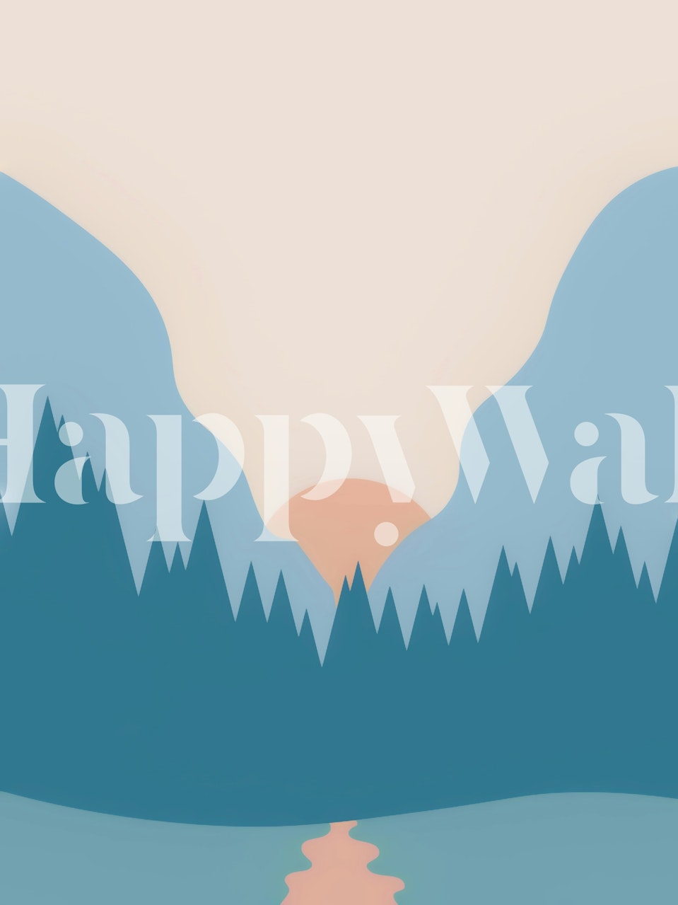 Τοίχος Sunset Forest εμφανίζεται σε ένα δωμάτιο