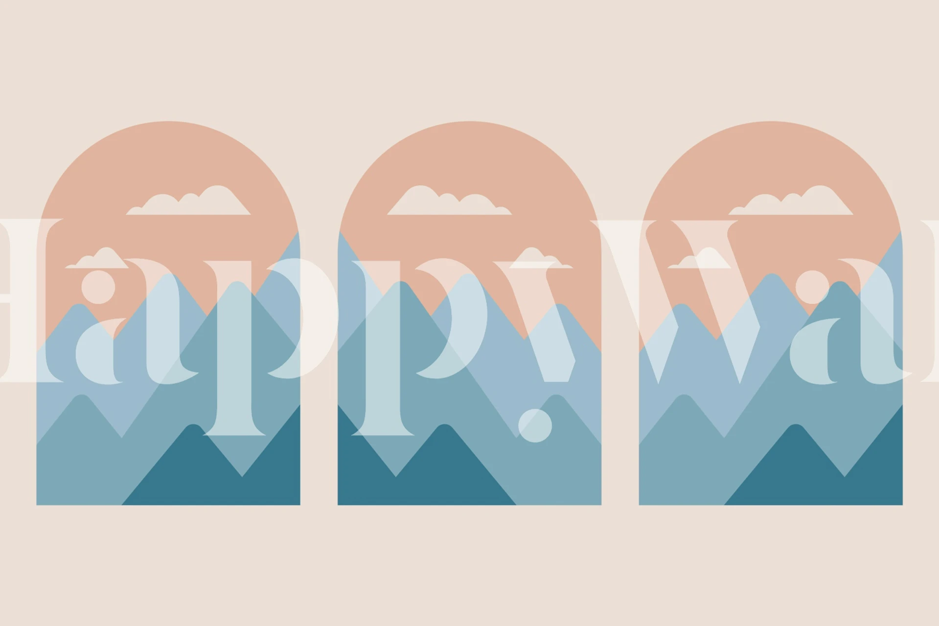 Retro Scandinavia Mountains tapetti huoneessa