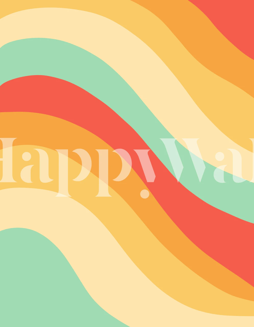 Design di carta da parati Retro Summer Wave 3 in una stanza