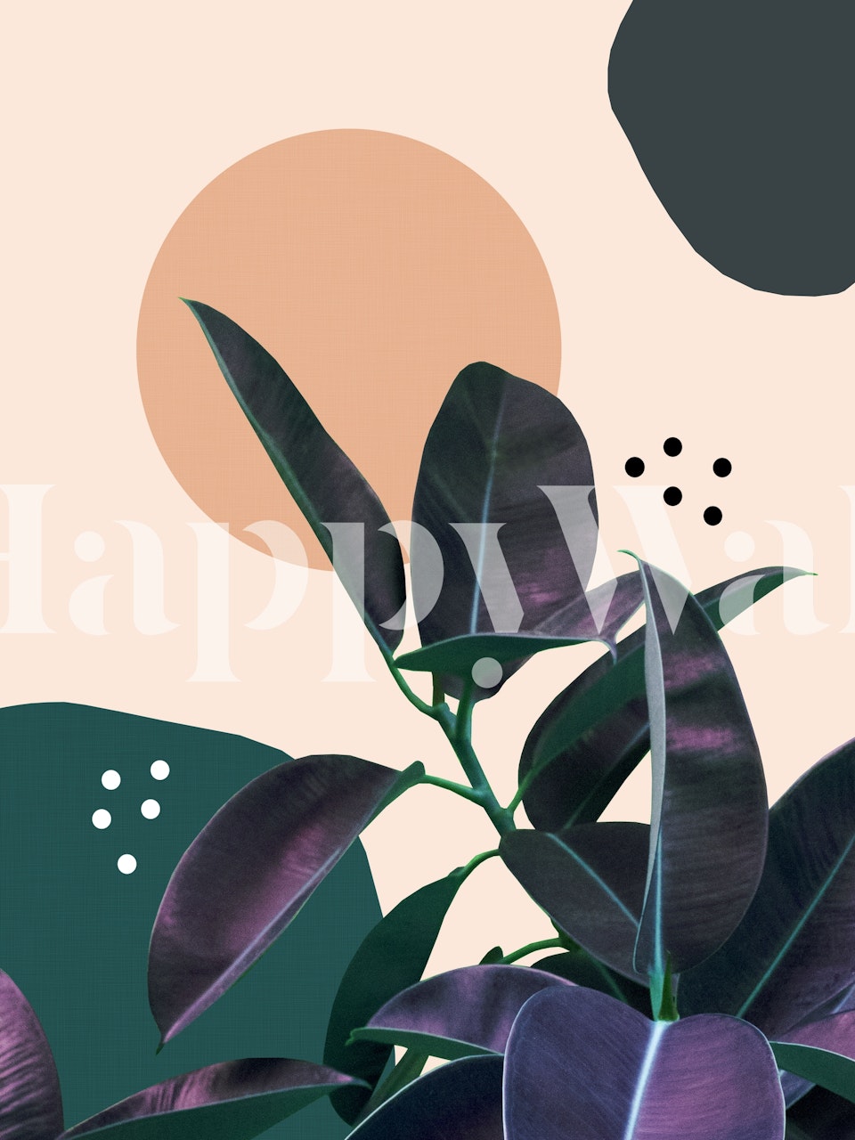 Ficus Summer Abstract 1 papel pintado en una habitación