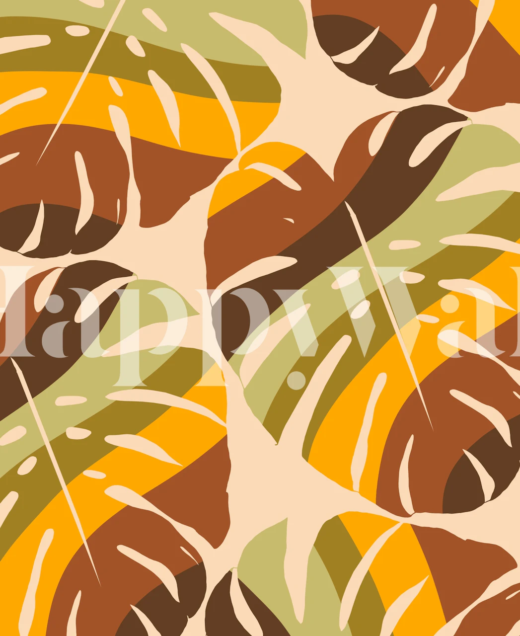 Monstera Retro Vibe 2 tapeta v pokoji