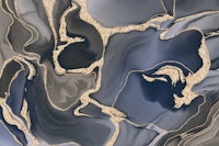 Marbled Ink Brown Blue Gold tapete