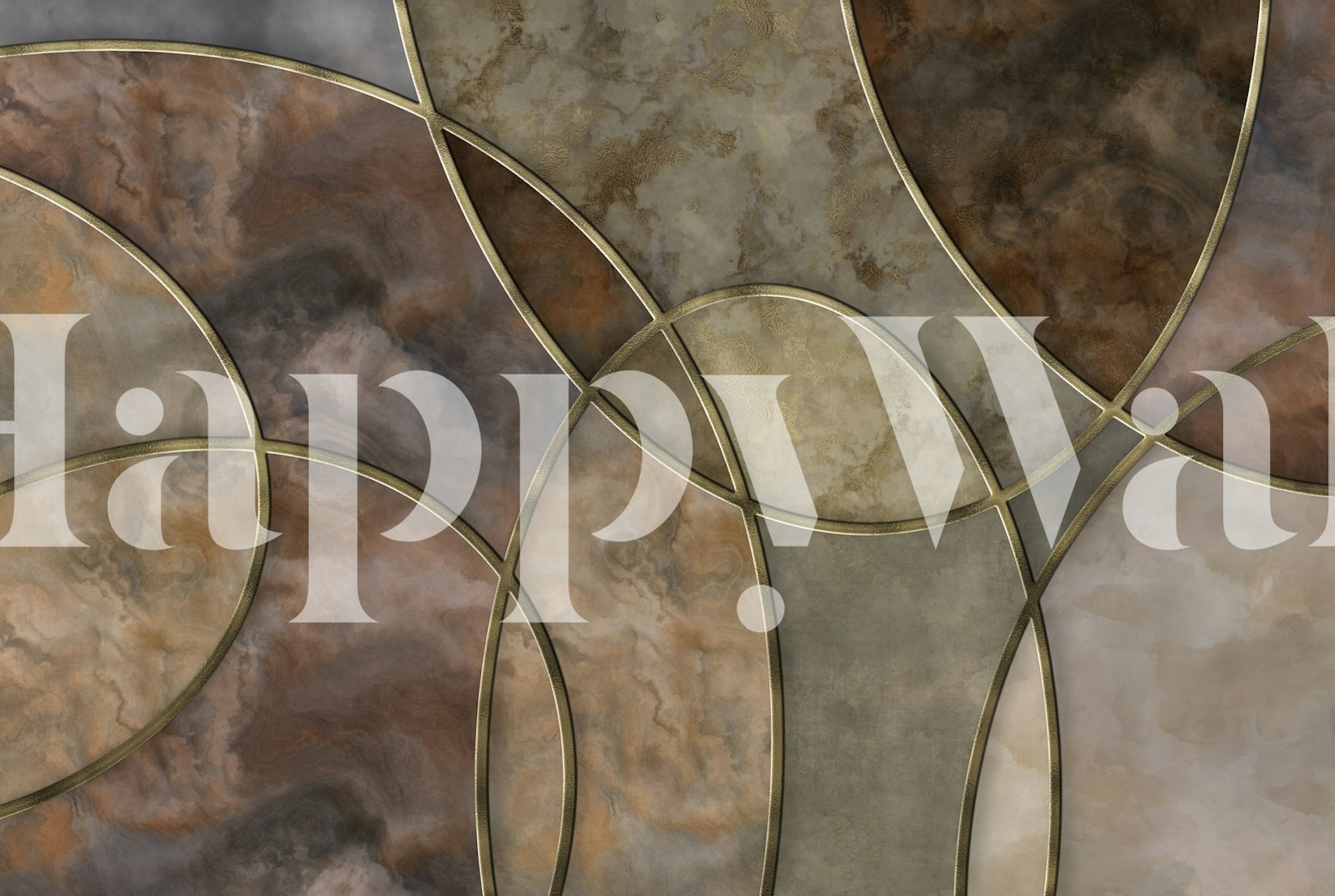 papel de parede Eclectic Marble Shapes em um quarto