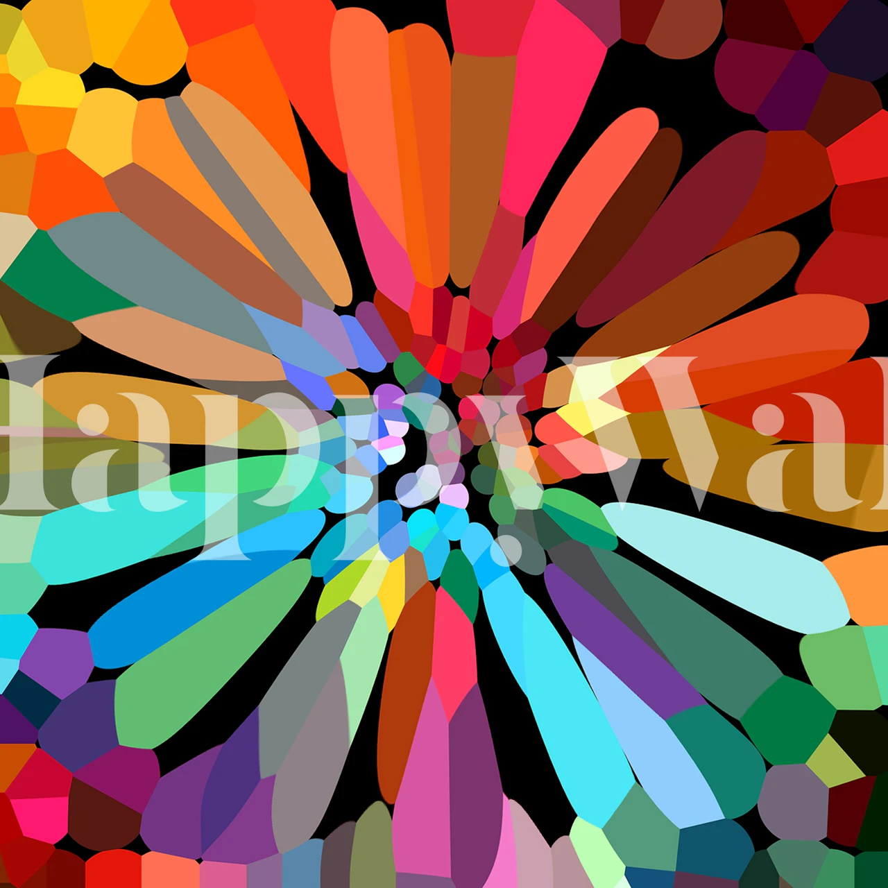 Colorful abstract flower pattern in vibrant hues wallpaper