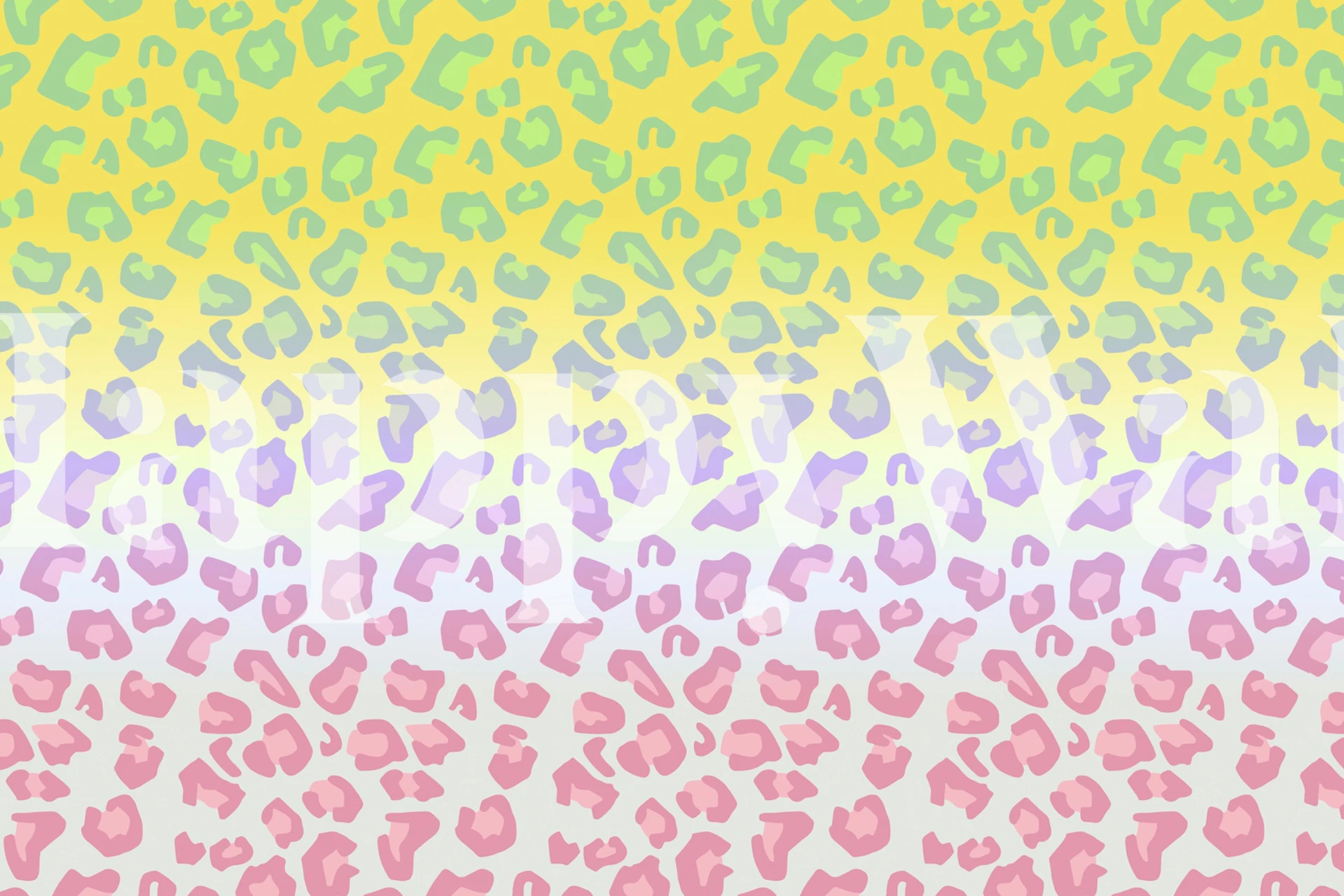 Fotomural vinílico de parede com estampa de leopardo arco-íris colorido