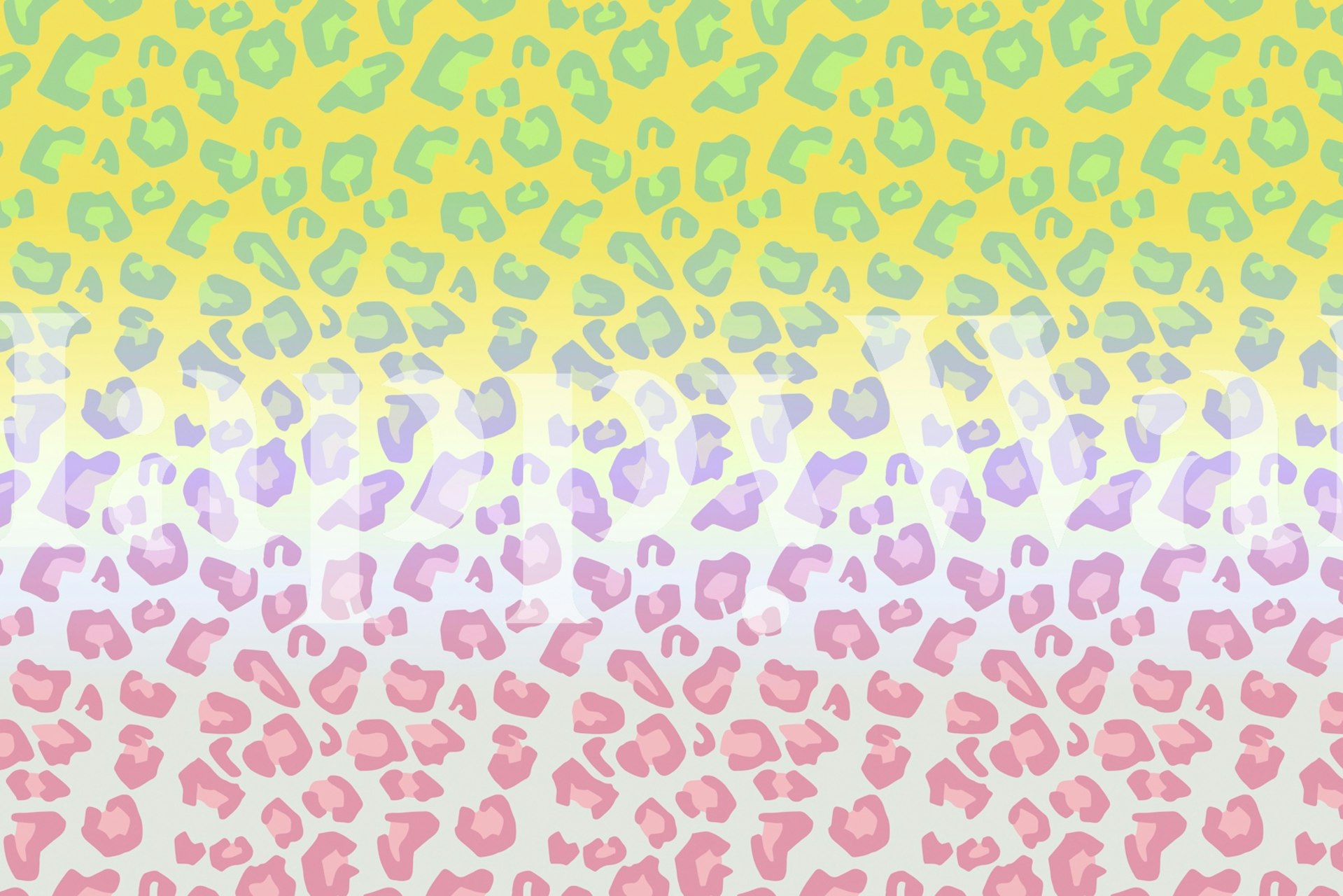 Rainbow leopard pattern wallpaper in pastel colors