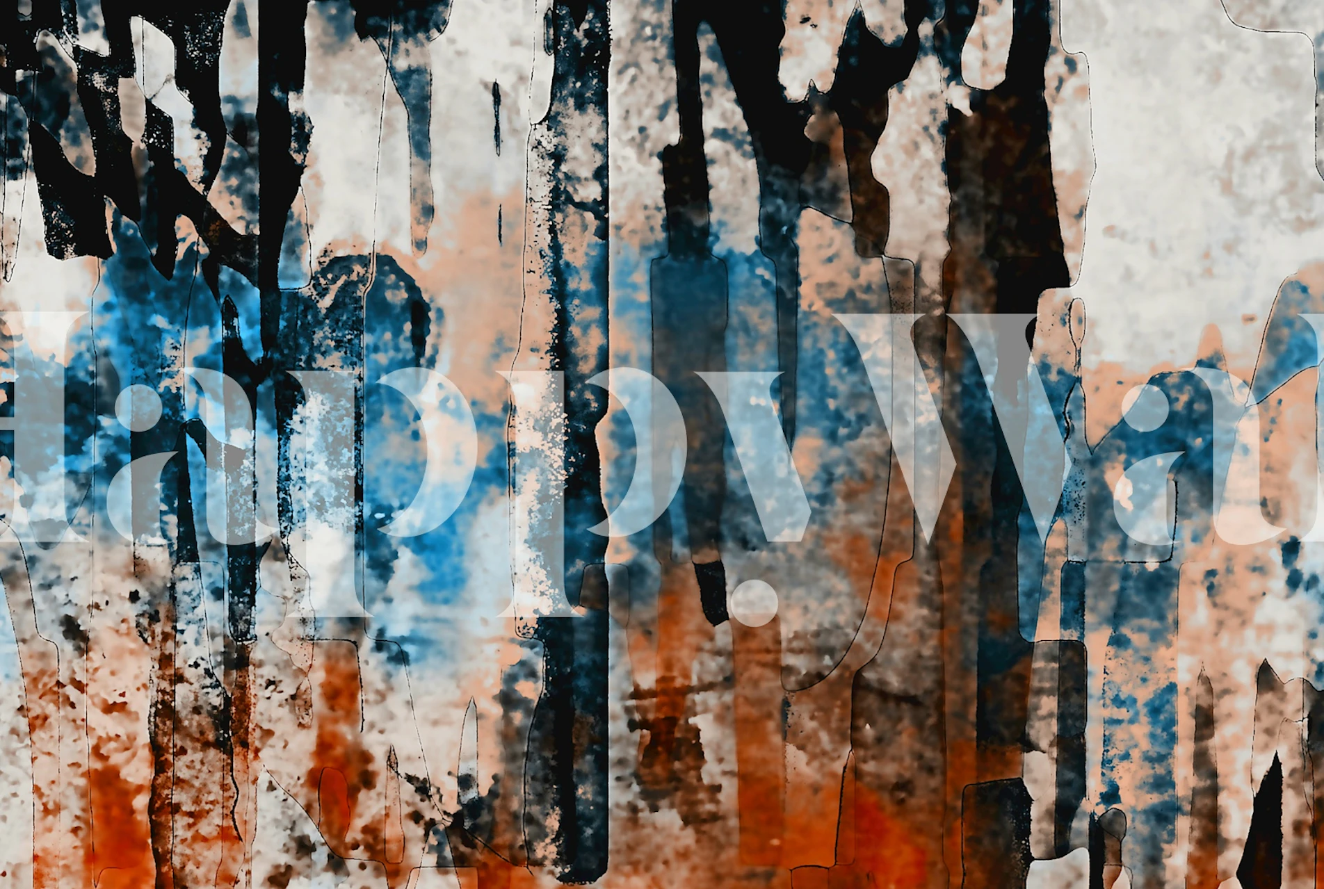 African Dye wallpaper design in a room