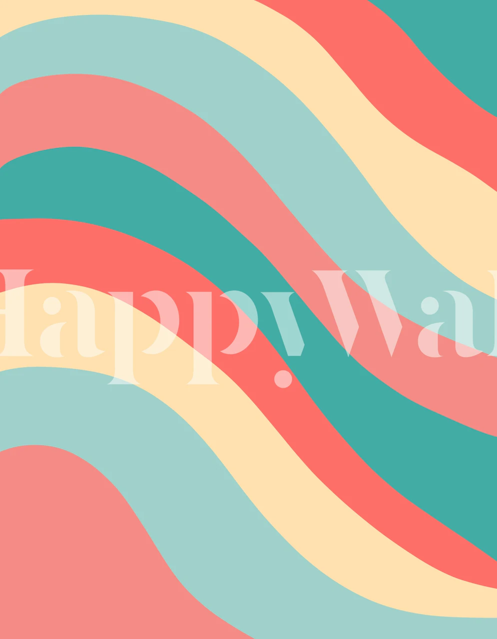 Retro Summer Wave 7 diseño de papel pintado colorido