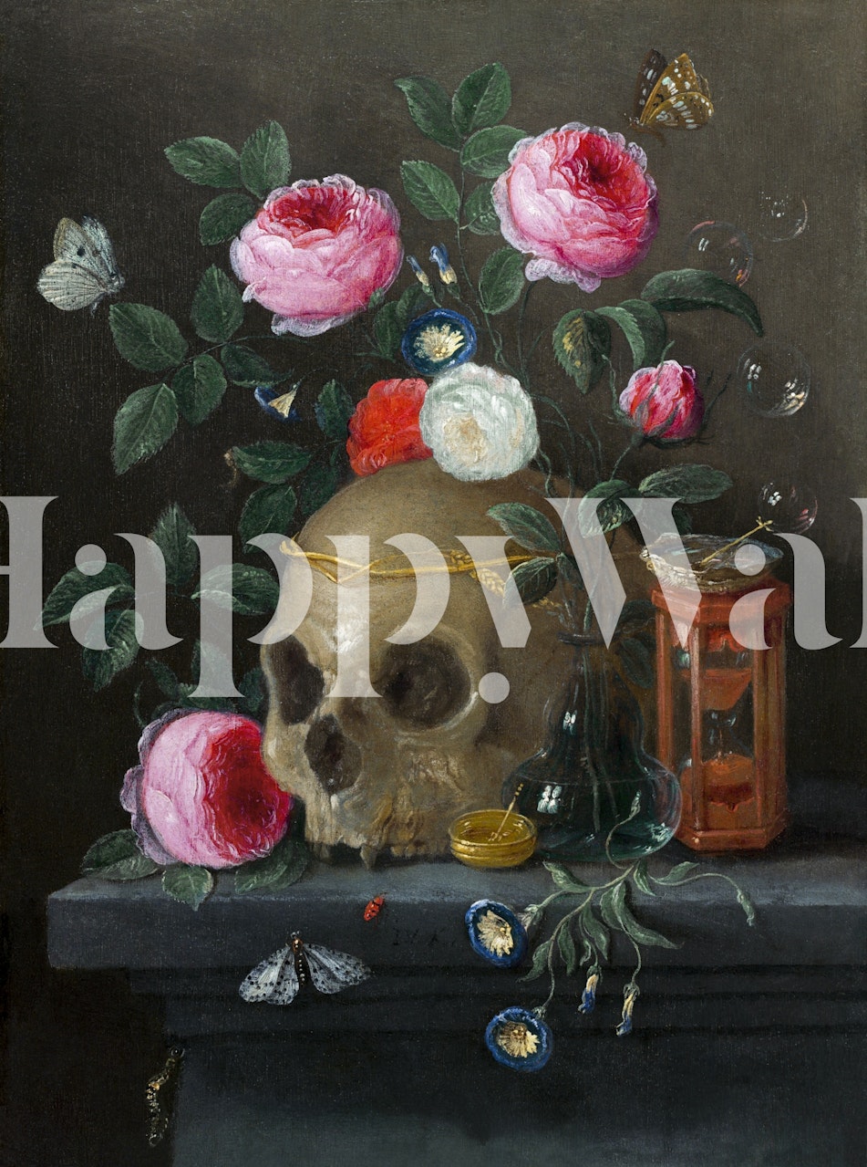 Baroque still life wallpaper design