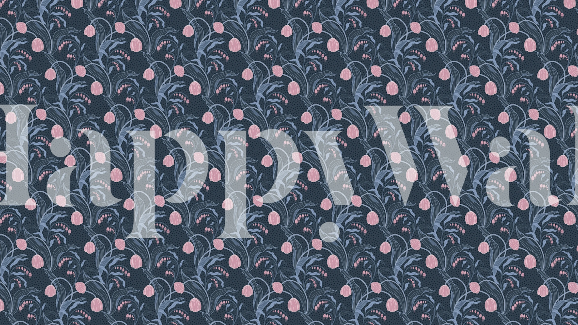 Floral tuliplove dark wallpaper in a room