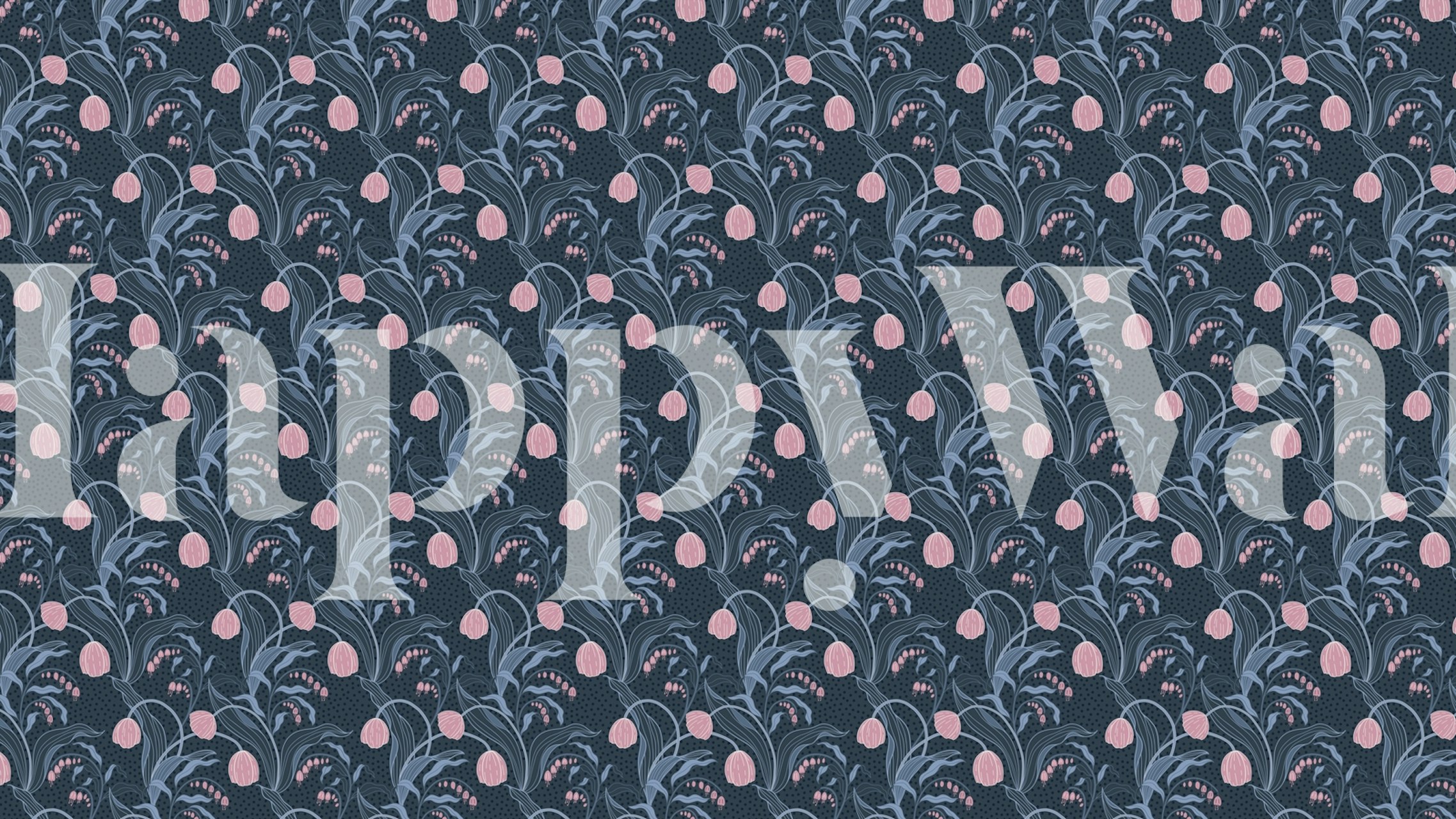 Floral tuliplove dark tapet i et rum