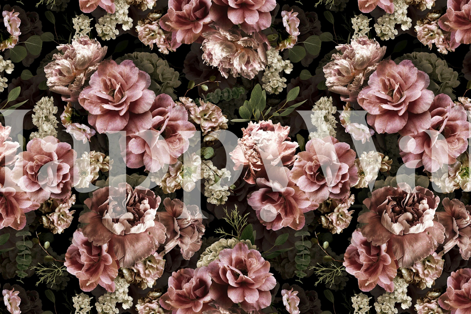 Mysterious Lush Baroque Roses tapetdesign