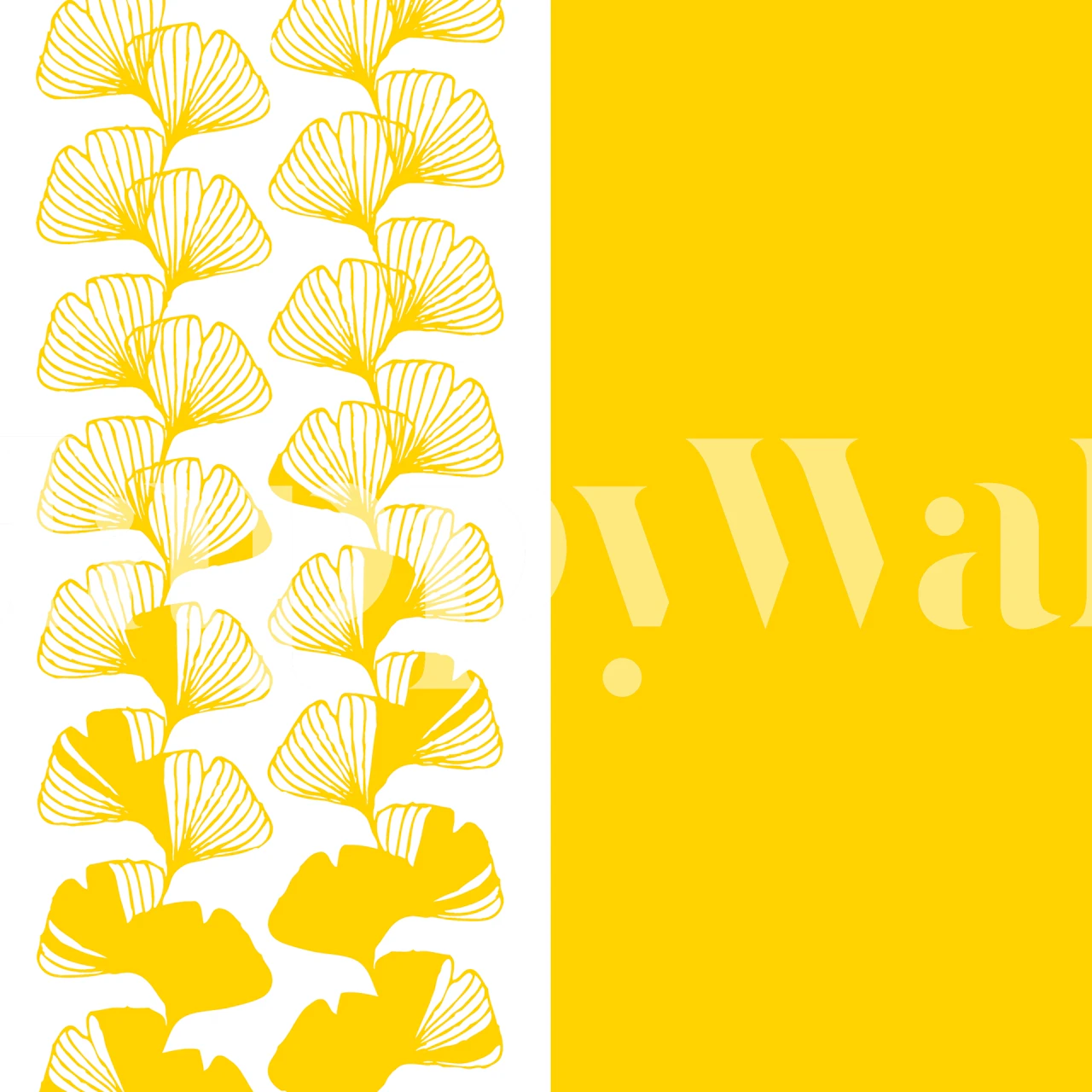 Ginkgo wallpaper design in a modern setting