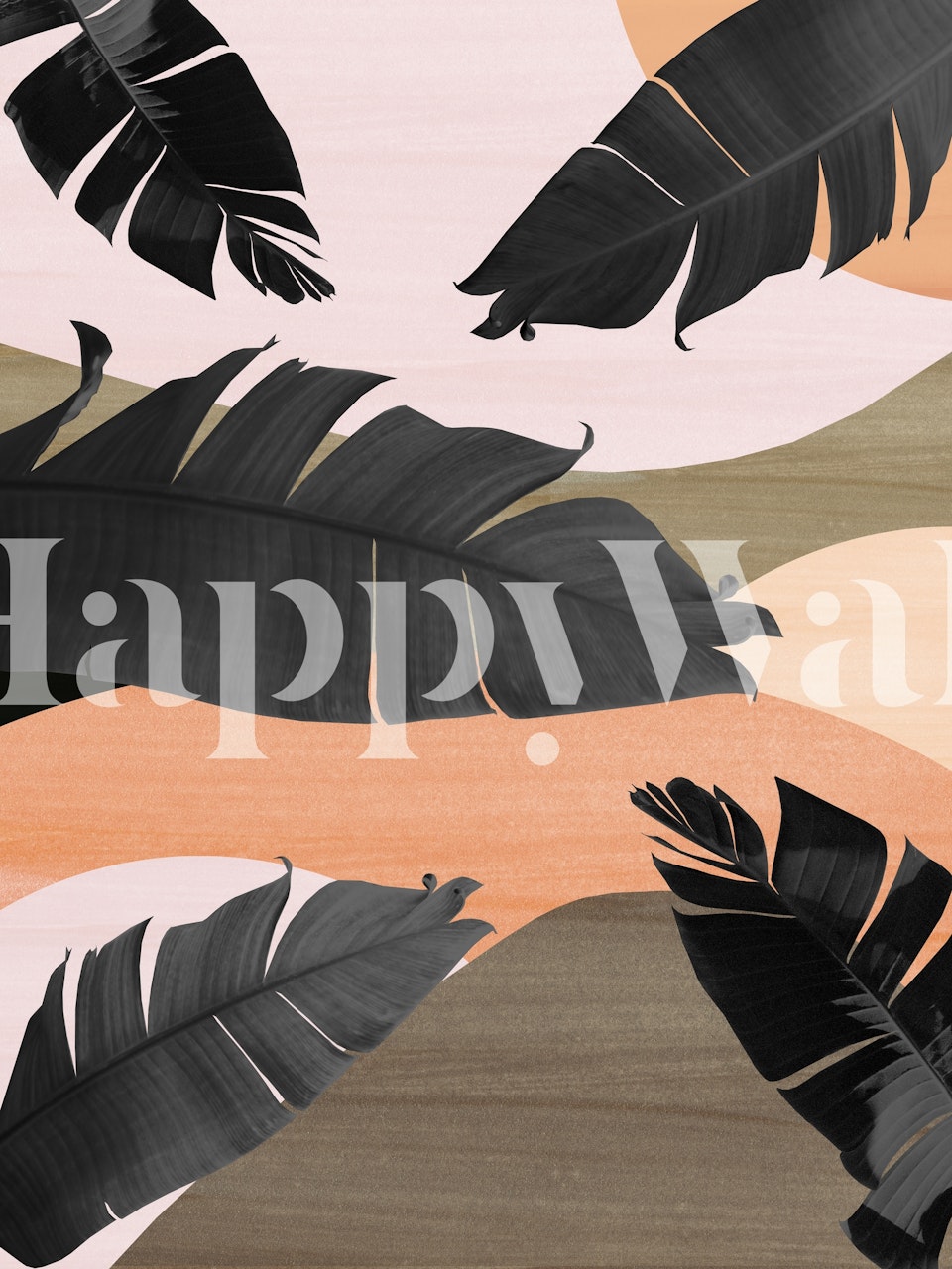 Tropical abstract wallpaper design with leaves
