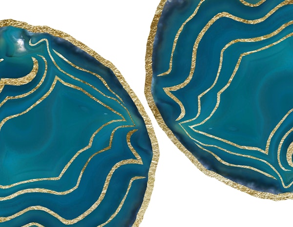 Teal Blue Agate Gold Glam 1
