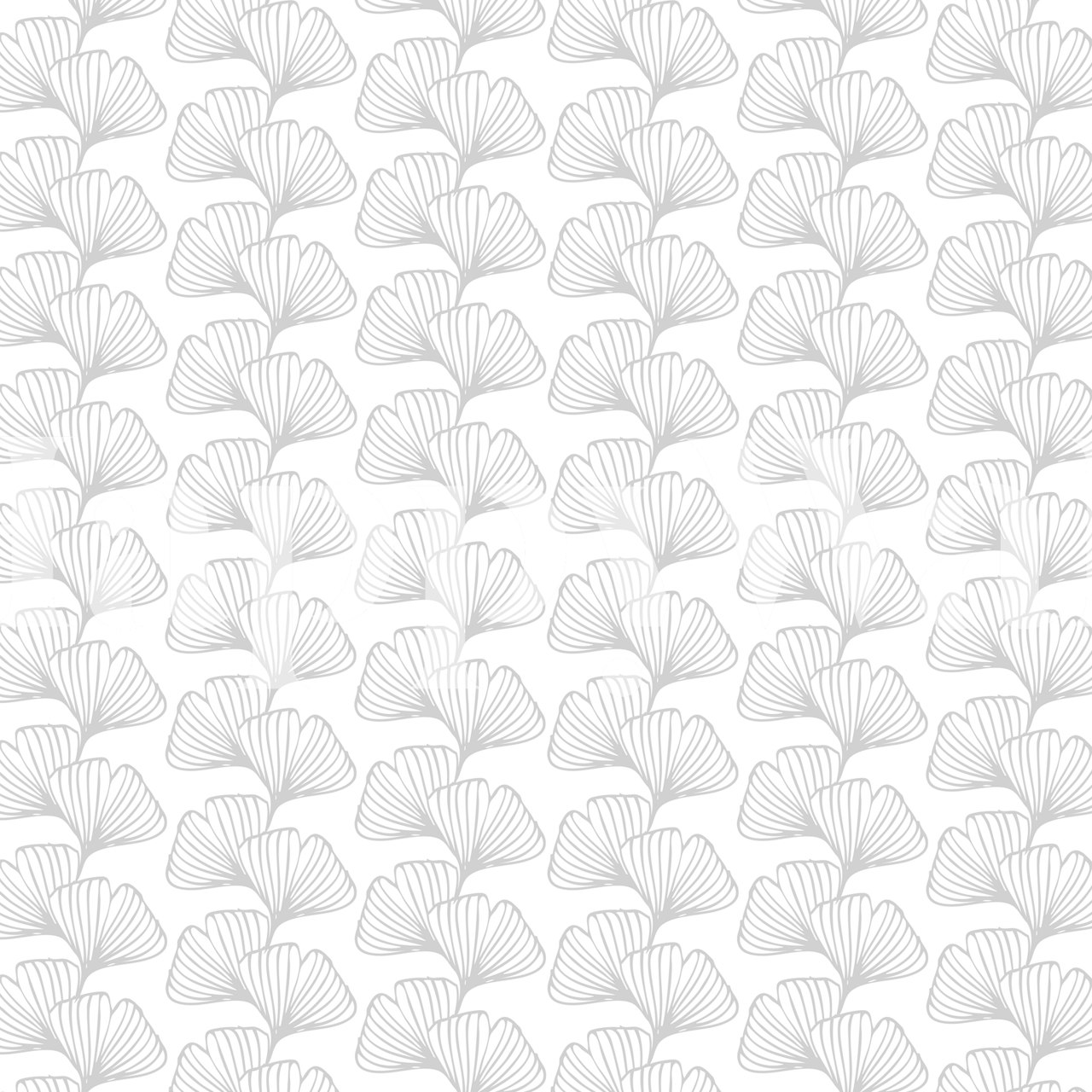 Ginkgo leaf pattern wall mural in subdued hues for interior decor