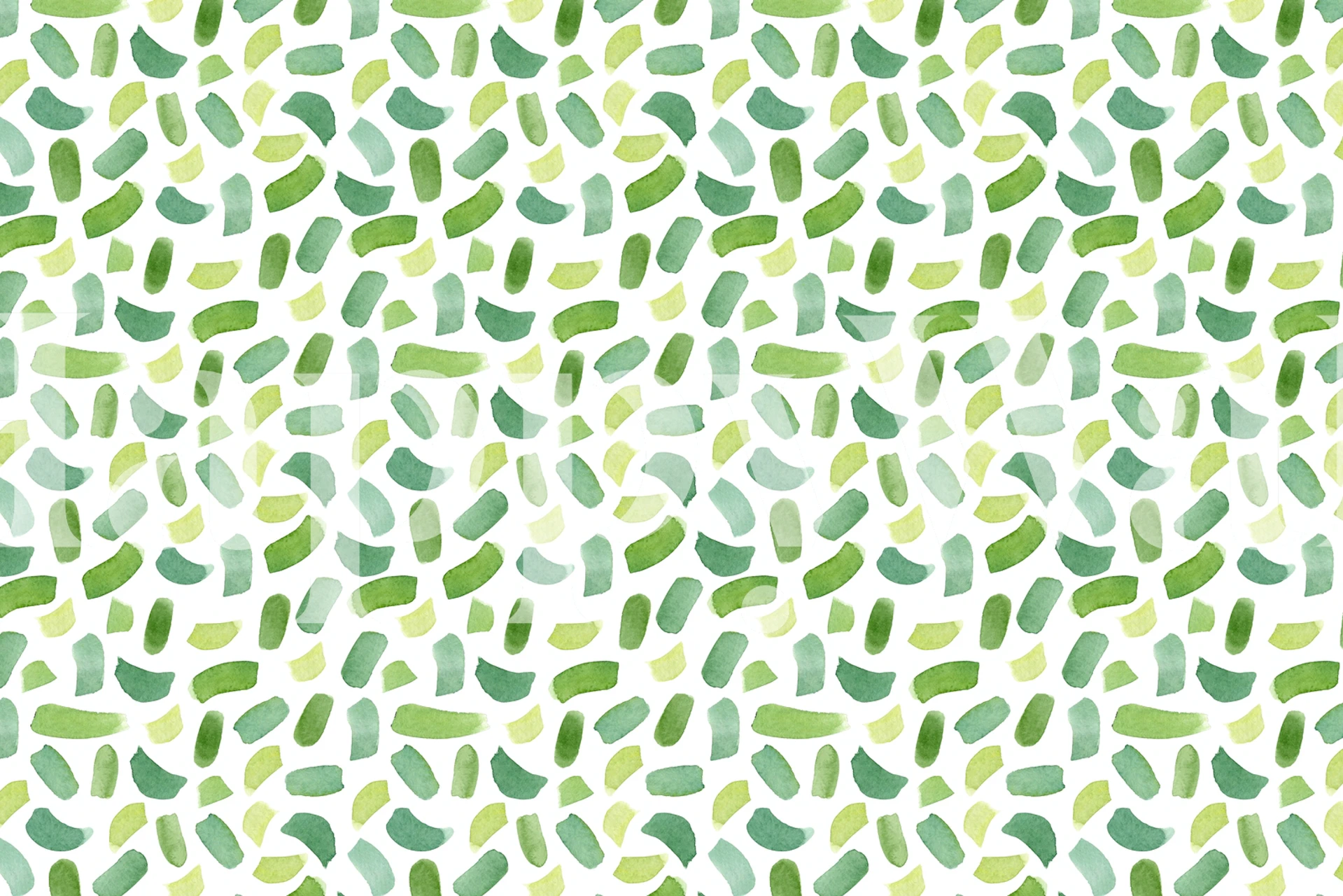 Green abstract pattern with watercolor shapes wallpaper