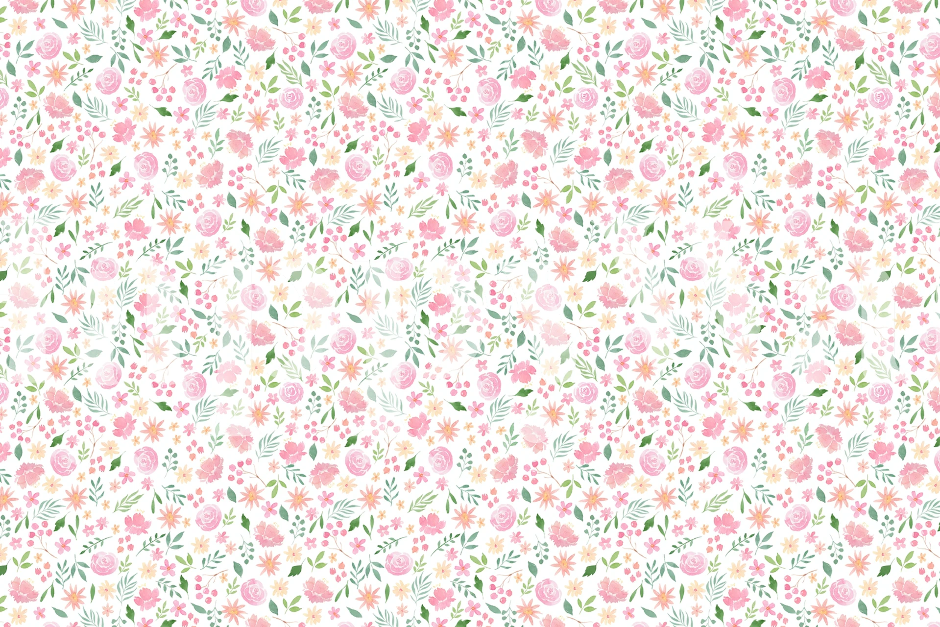 Soft pink roses pattern wallpaper in a room