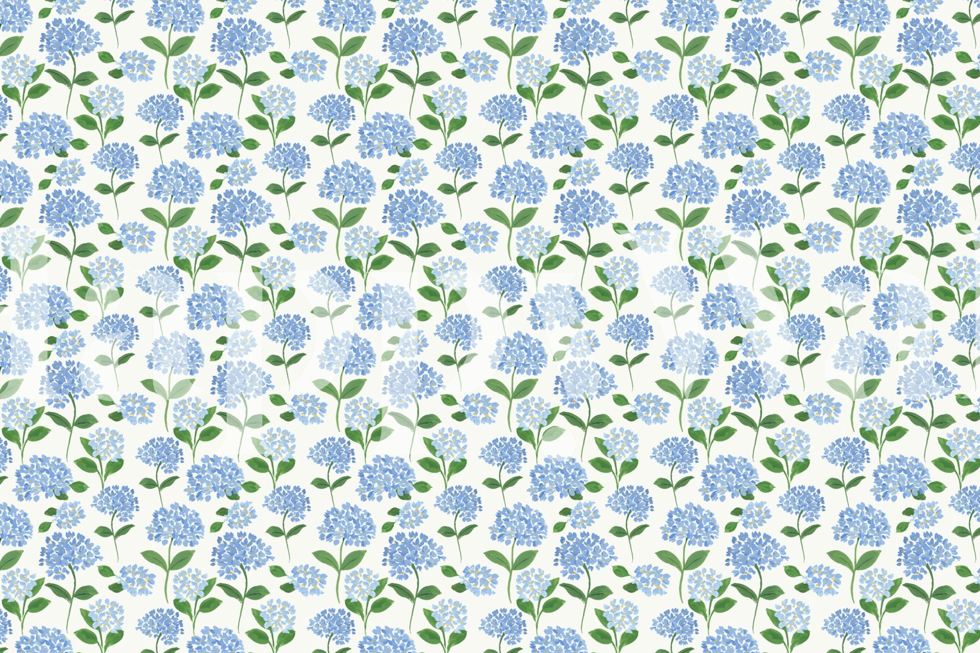 Blue Hydrangea Wallpaper pattern in a room