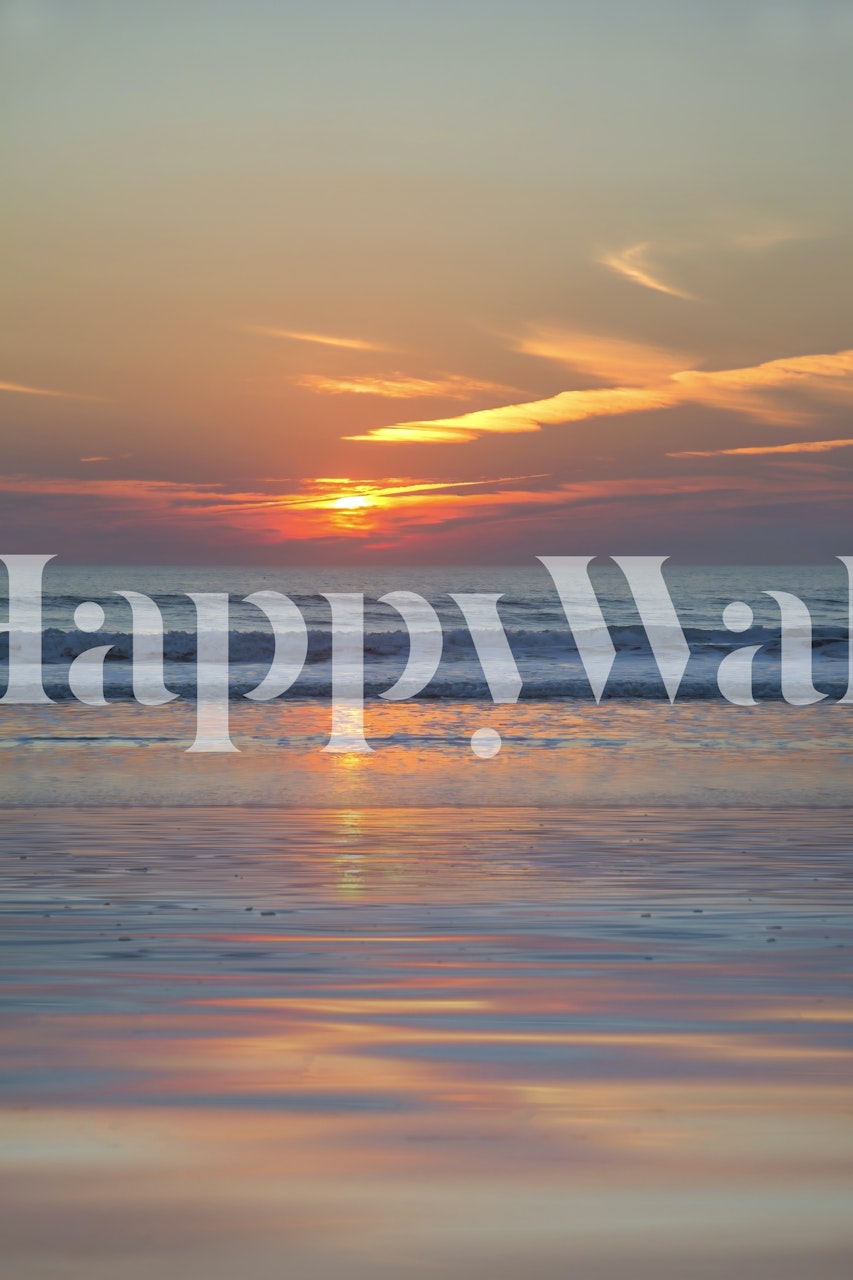 Amazing Andalusia Sunset τοιχογραφία με ωκεανό και ανάκλαση