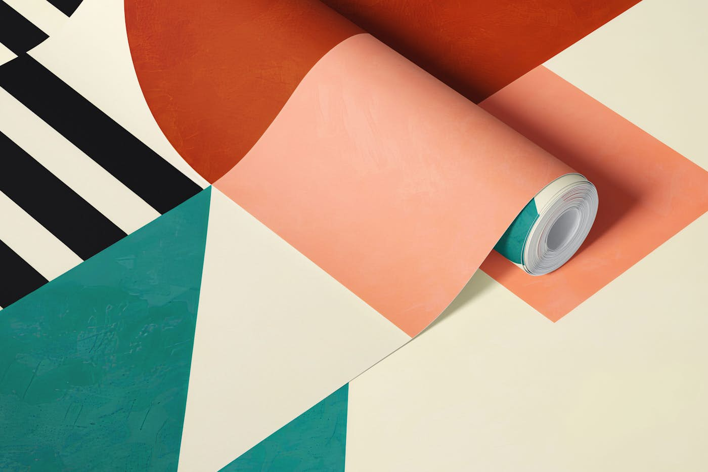 bauhaus playfull geometric wallpaper roll