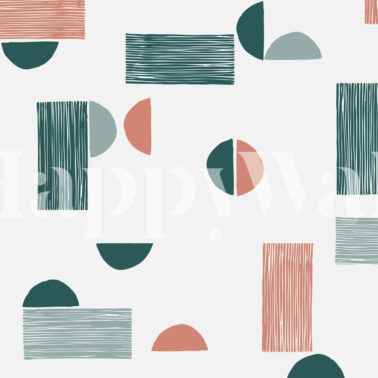 Colorful geometric shapes design with stripes and circles wallpaper