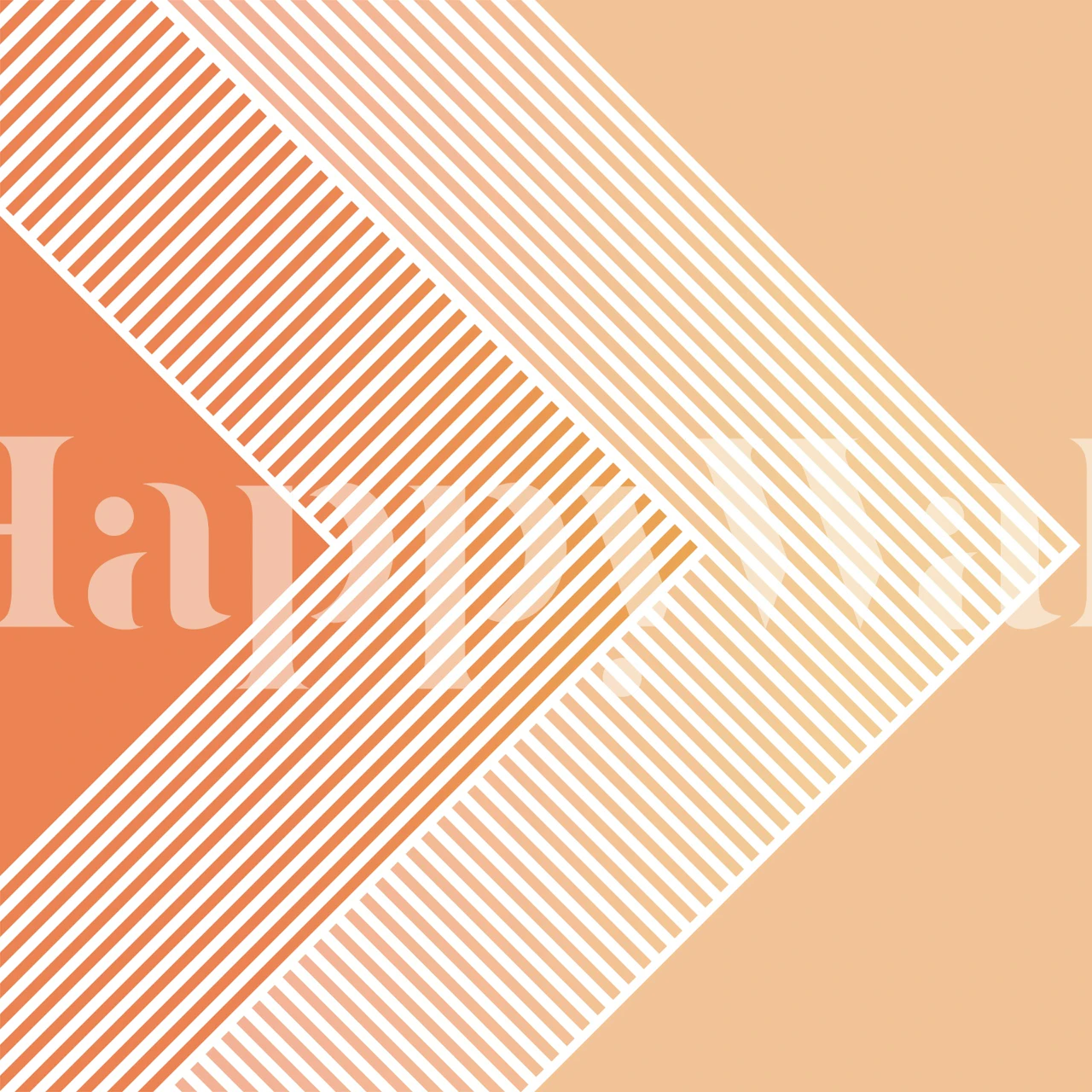 Mid Century Pastel 04 wall mural featuring geometric design with pastel peach, terracotta, and white stripes