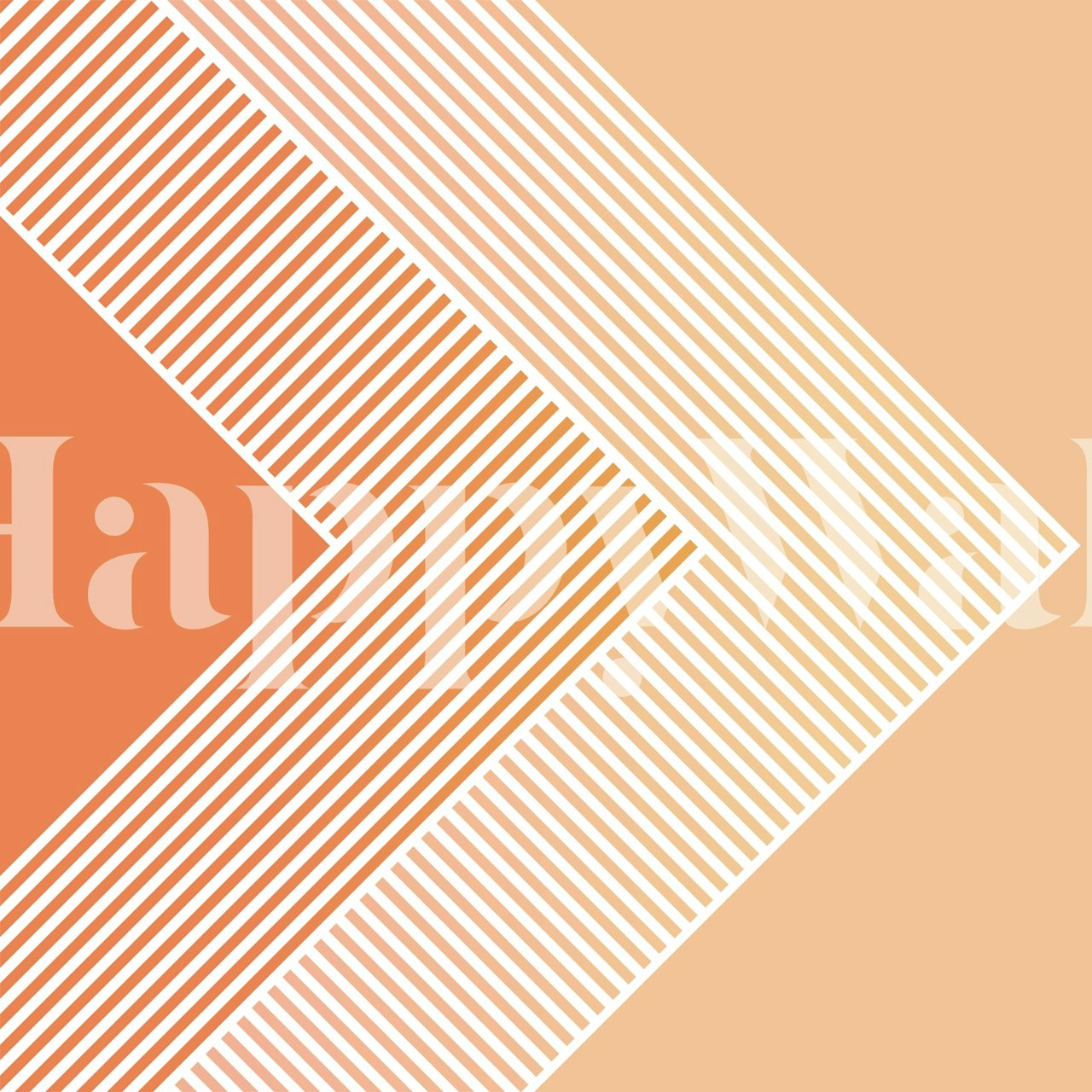 Mid Century Pastel 04 wall mural featuring geometric design with pastel peach, terracotta, and white stripes