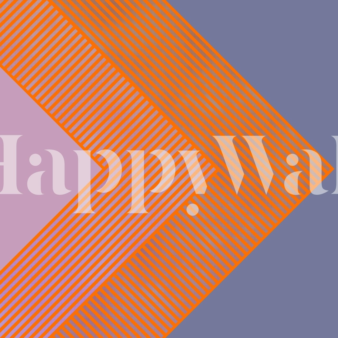 Fototapeta Mid Century Stripes Orange s dynamickými oranžovými linkami na pastelovém pozadí