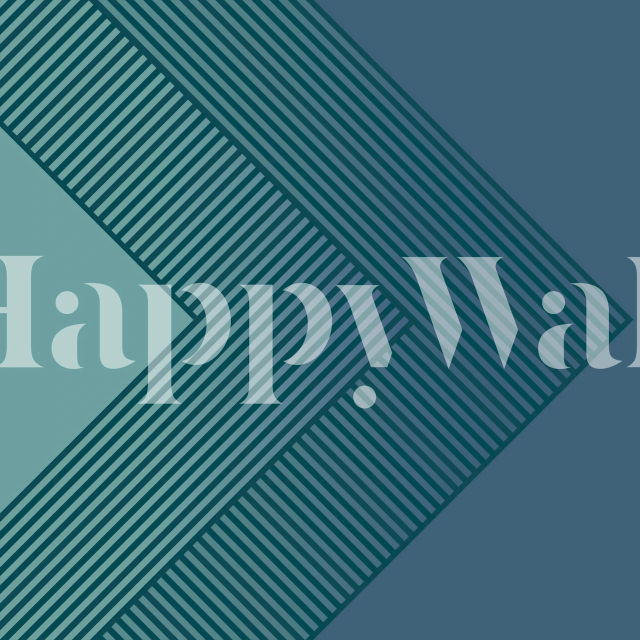 Geometric shapes in blue and green tones on wallpaper