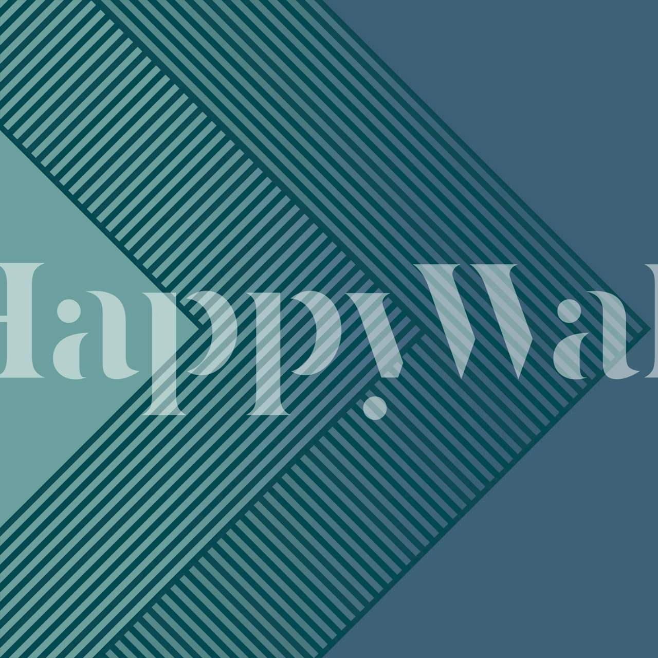 Geometric shapes in blue and green tones on wallpaper