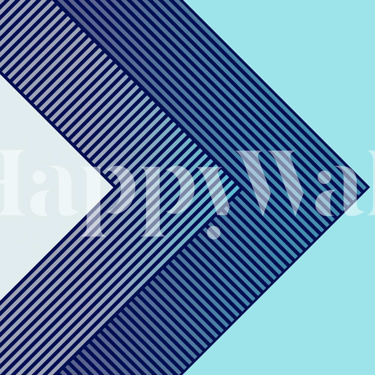 Mid Century Pastel Aqua behang in een kamer