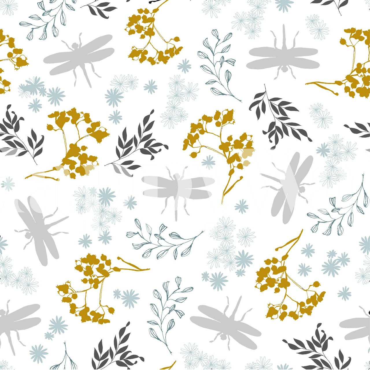 Flower meadow wallpaper in a cozy room