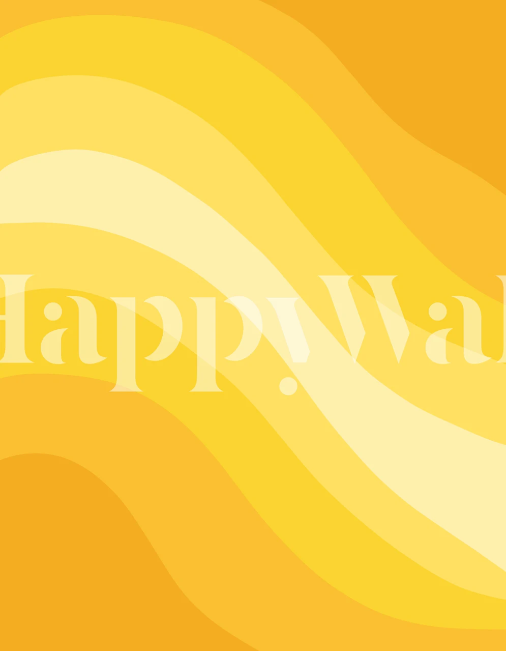 Wavy yellow and cream abstract pattern wallpaper