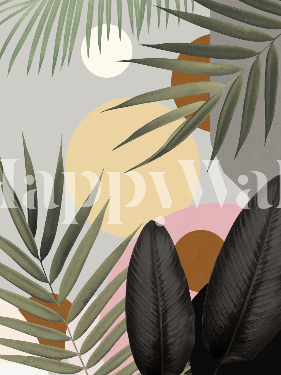 Papel de parede Abstract Jungle Oasis 2 em um quarto