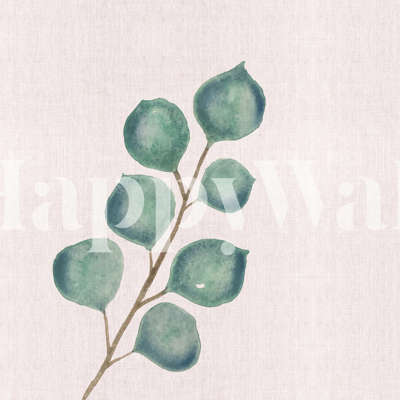 Eucalyptus branch wallpaper in a room