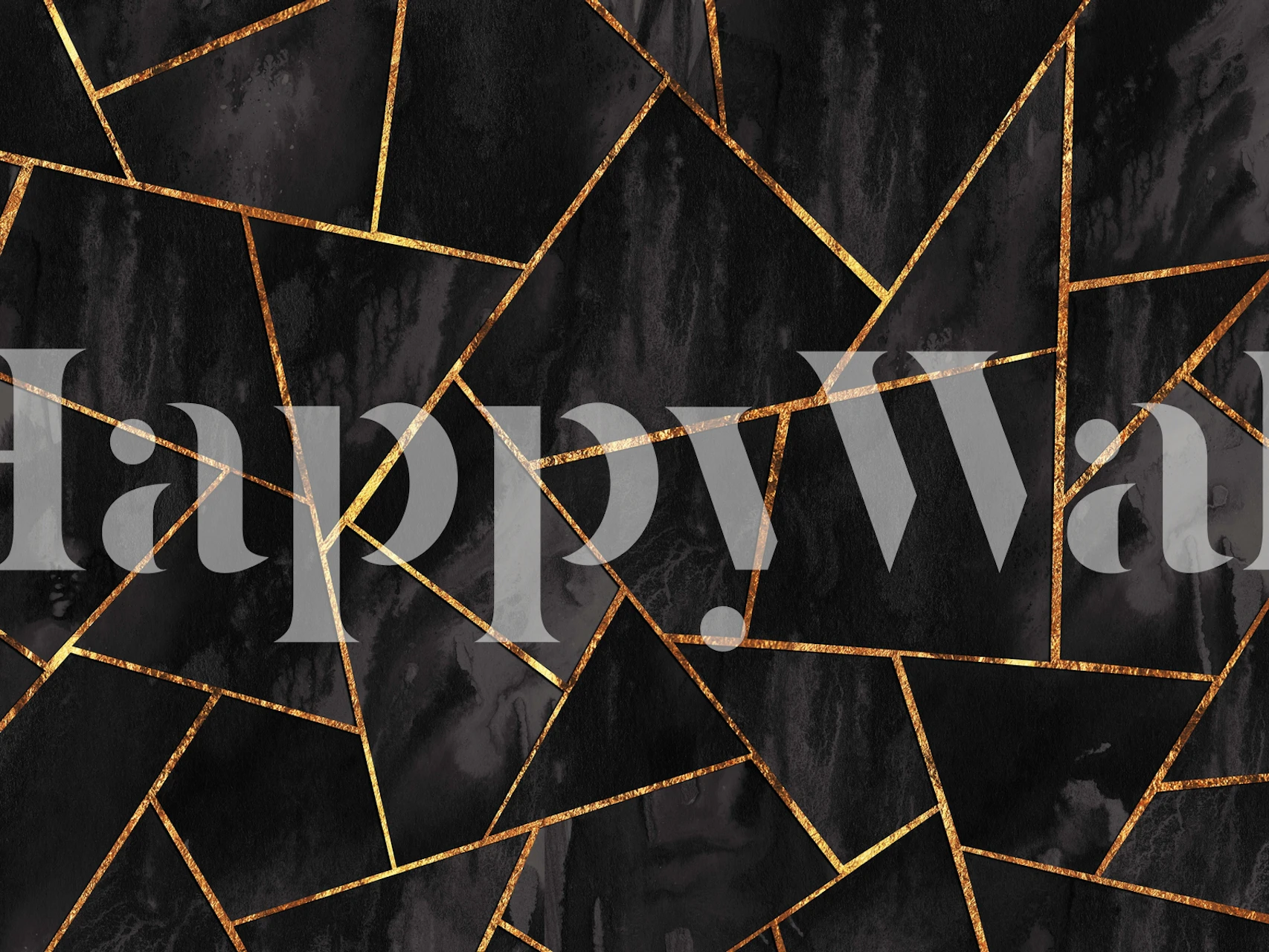 Geometric shapes in black, gold, and copper colors wallpaper