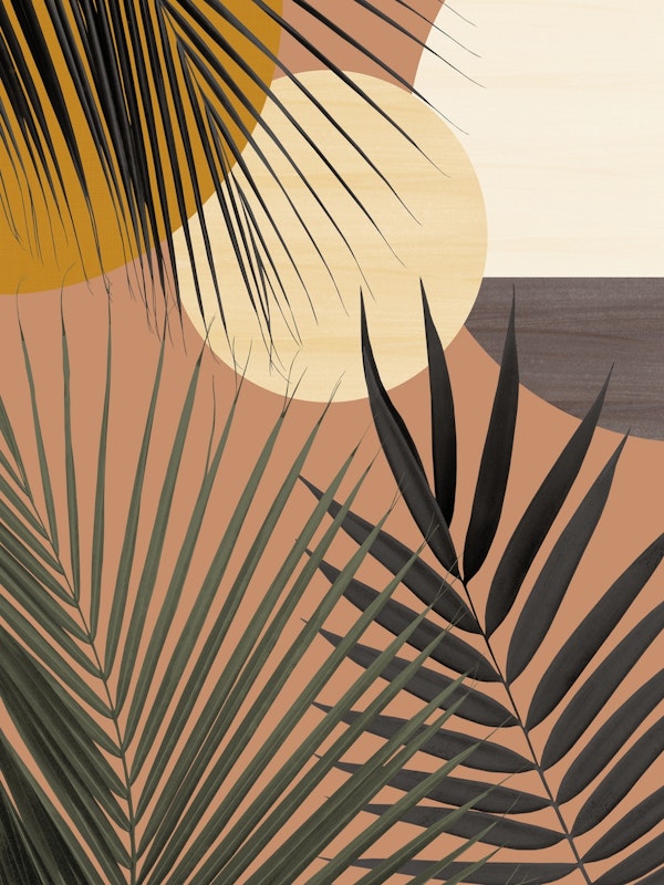 Tropical Abstract Palm Oasis 1