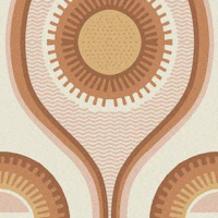 retro seventies california sun tapet