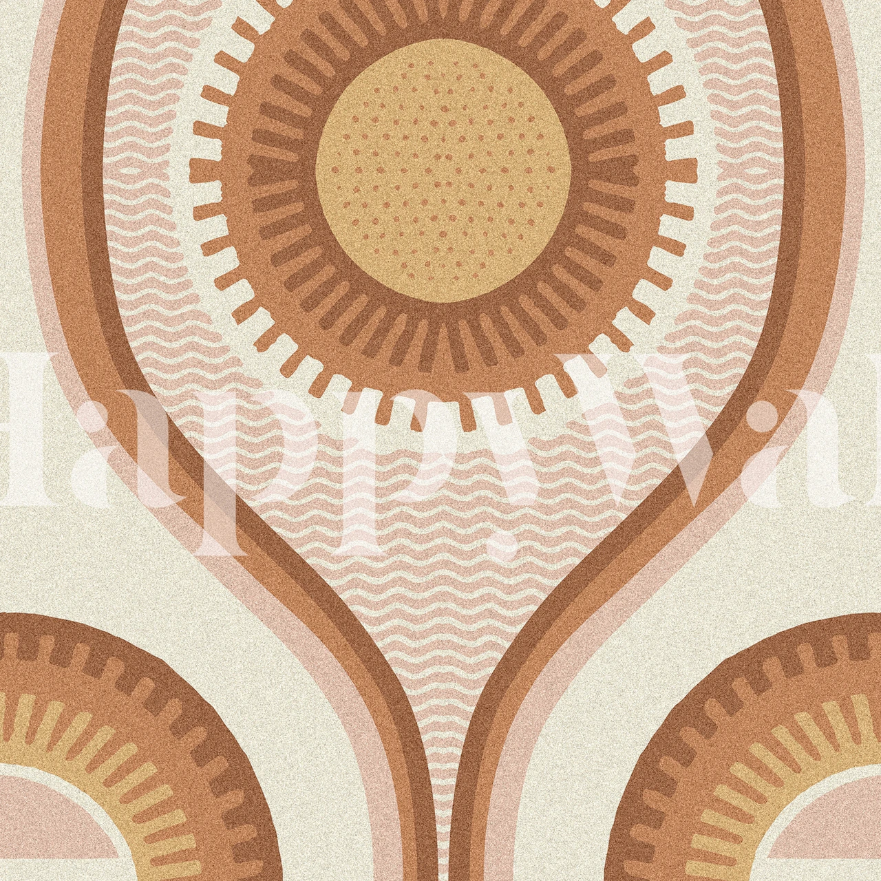 Retro seventies California sun tapet i ett rum