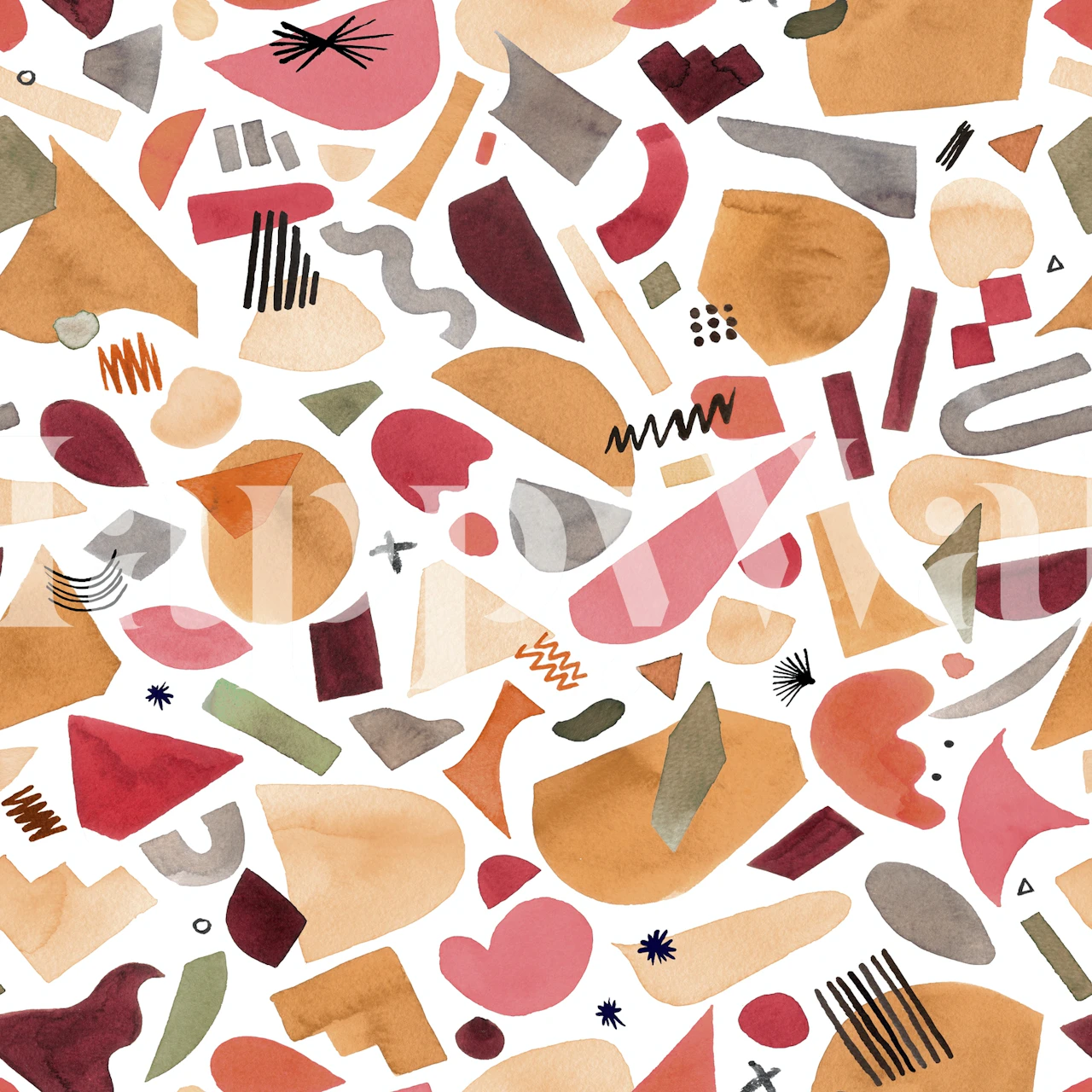 Pozadina Geometric Shapes Terracotta u sobi